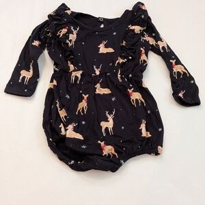 Kyte Baby Bubble Romper with Reindeer Print